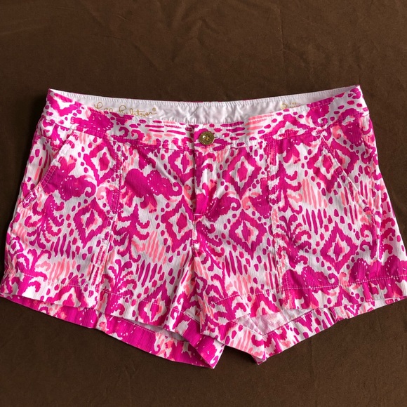 Lilly Pulitzer Liana Magenta Tons of Fun Shorts 8 - Picture 2 of 7